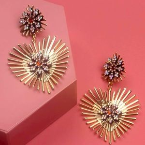 Heart statement earrings - gold fashion earrings- heart spiked earrings